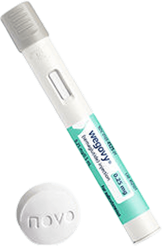 Wegovy (semaglutide) injection pen and tablet